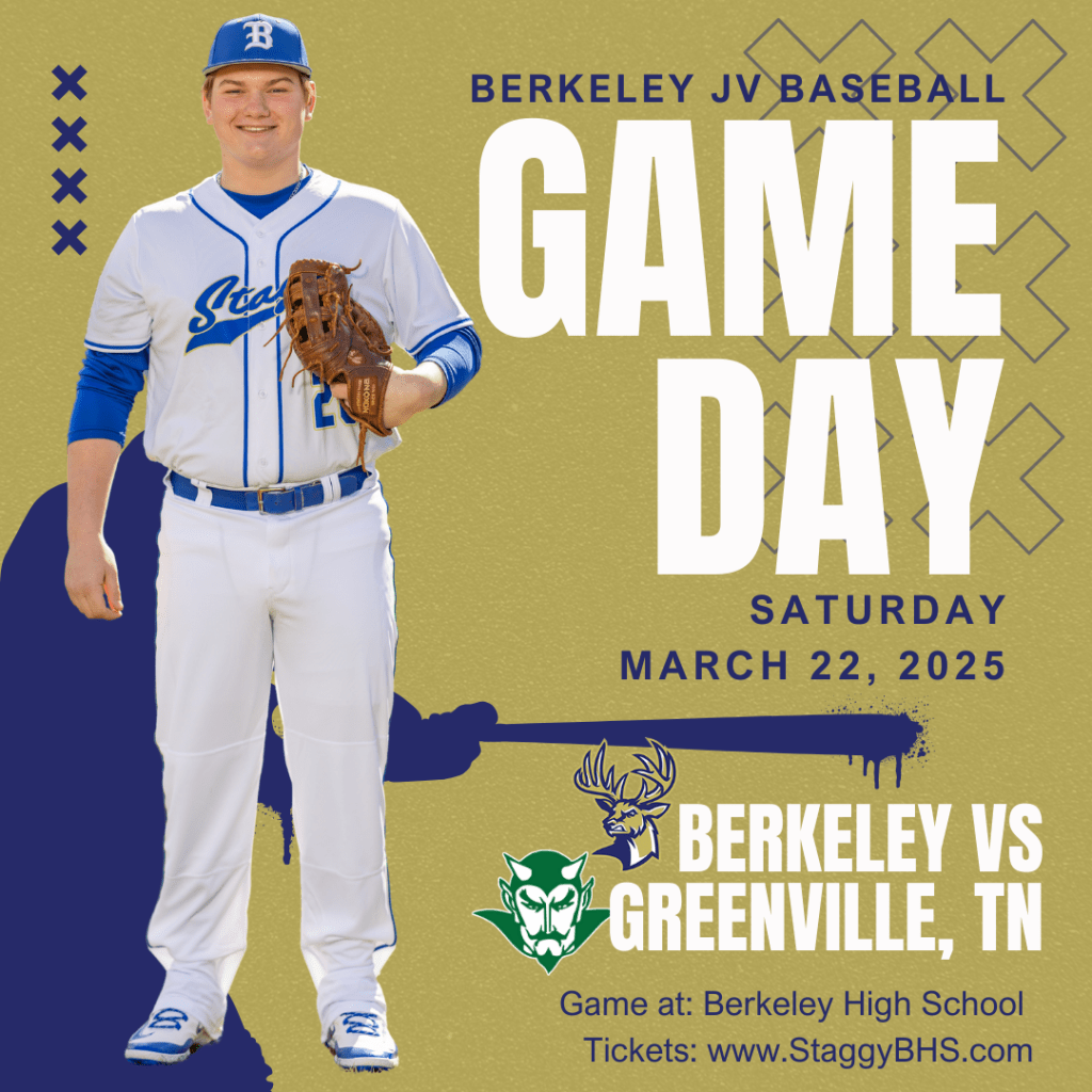 March 22: Berkeley JV Baseball Game Against Greenville High&nbsp;(TN)!