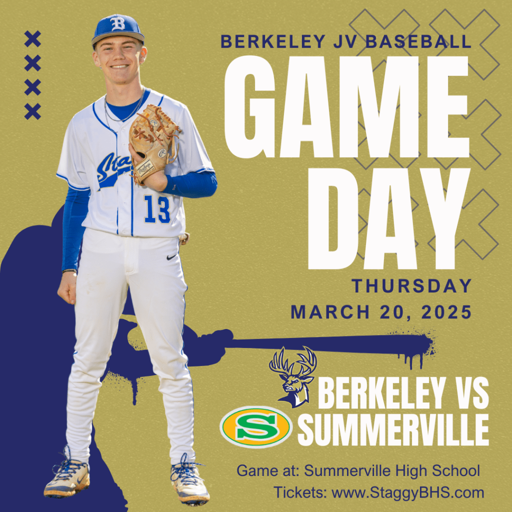 Berkeley JV Baseball Game in Summerville This&nbsp;Thursday