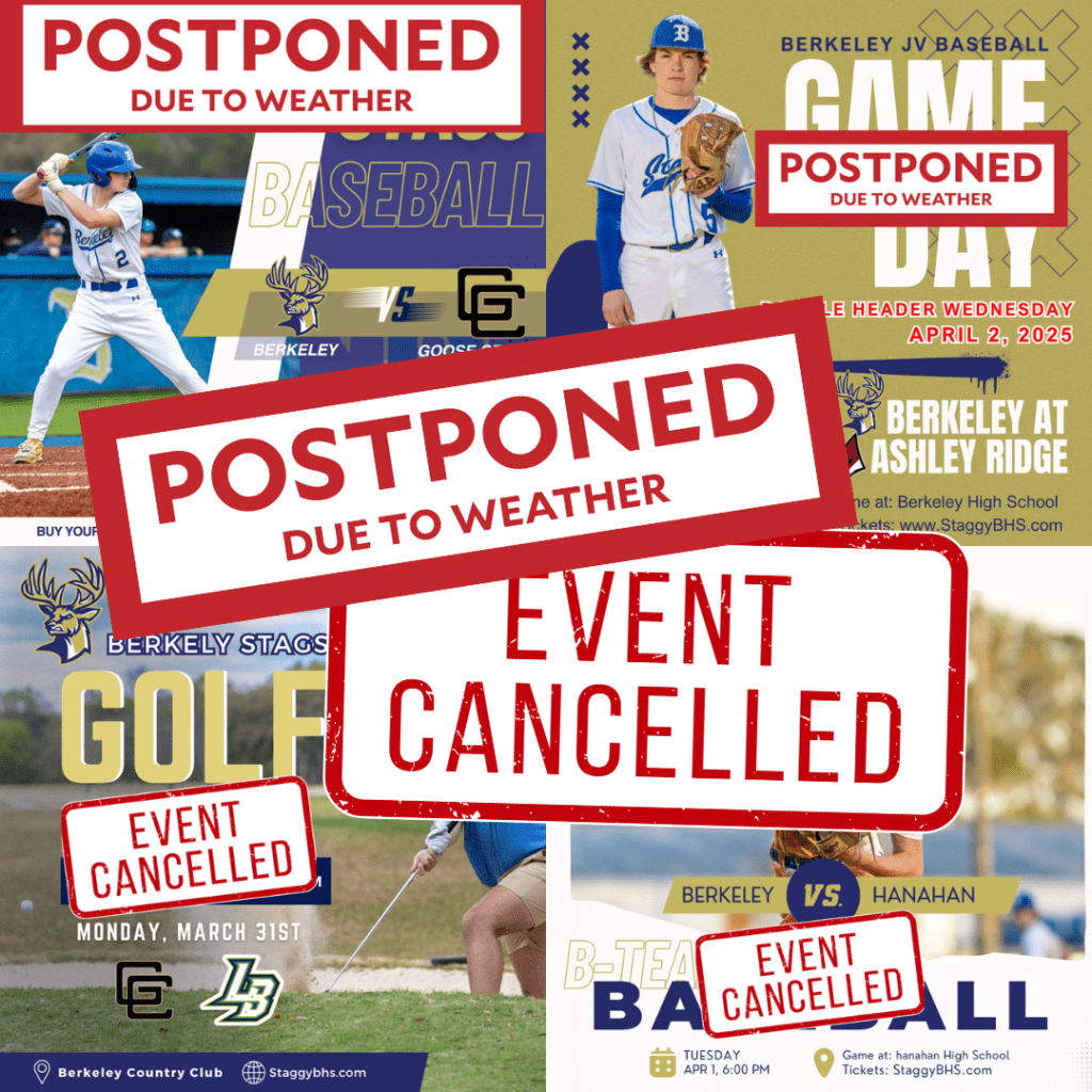 Weather-Related Schedule Changes for Berkeley Stags Athletics March&nbsp;31st