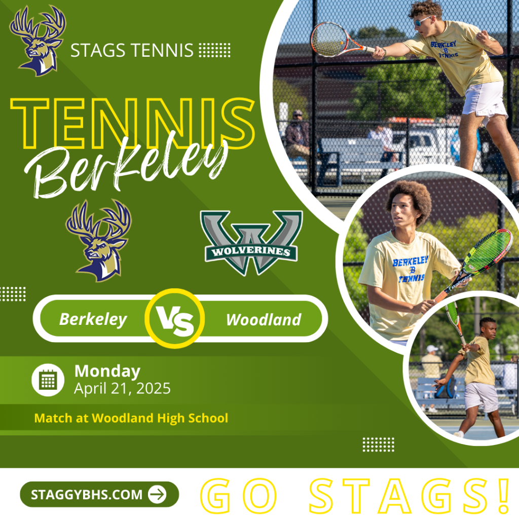 Cheer for Berkeley Boys Tennis at Woodland High – April 21&nbsp;Match