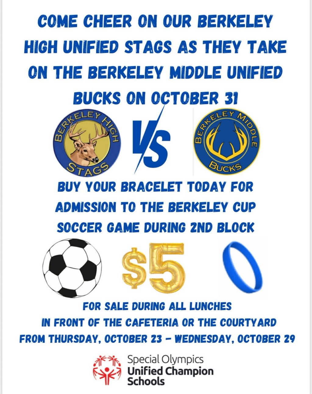 2025 Berkeley Cup Unified Soccer Match this&nbsp;Friday!