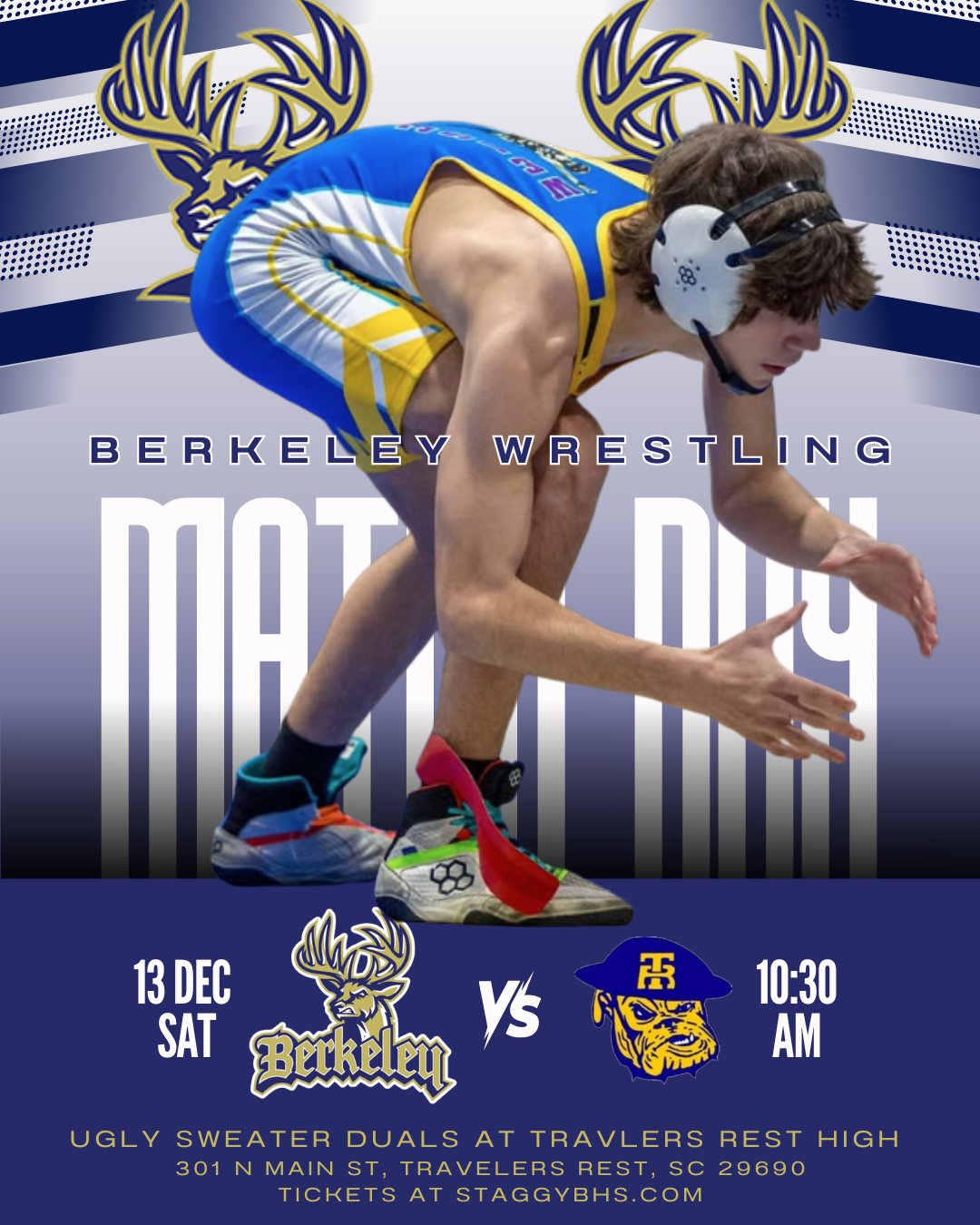Berkeley Wrestling Competes at Ugly Sweater Duals